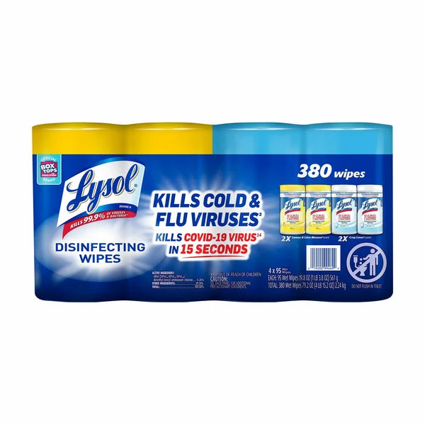 Toallitas desinfectantes Lysol, paquete variado, 95 unidades, paquete de 4