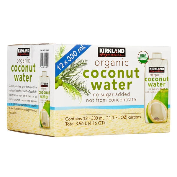 Kirkland Signature, Agua de coco orgánica, 11,1 fl oz, 12 unidades