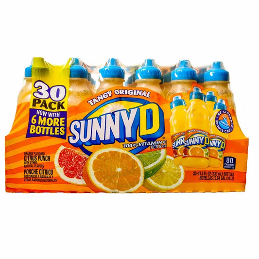 Sunny D, sabor original picante, 11,3 onzas líquidas, 30 unidades