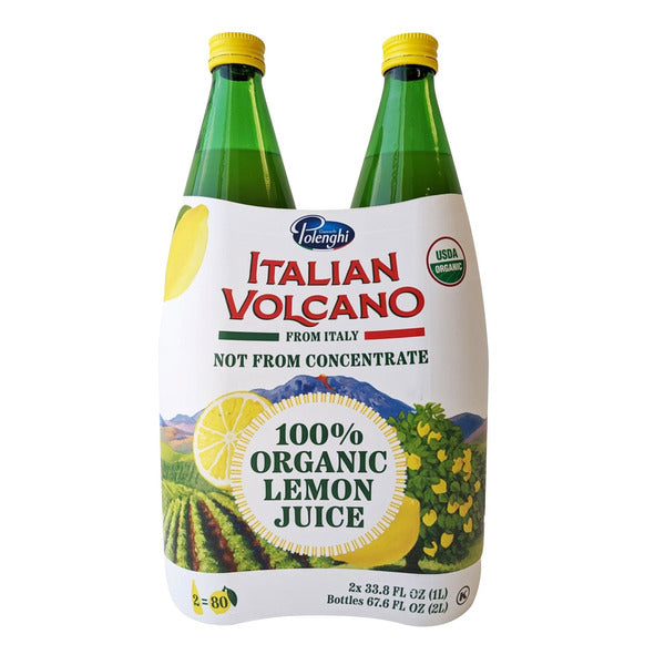 Jugo de limón orgánico 100 % italiano Volcano, 33,8 fl oz, 2 unidades