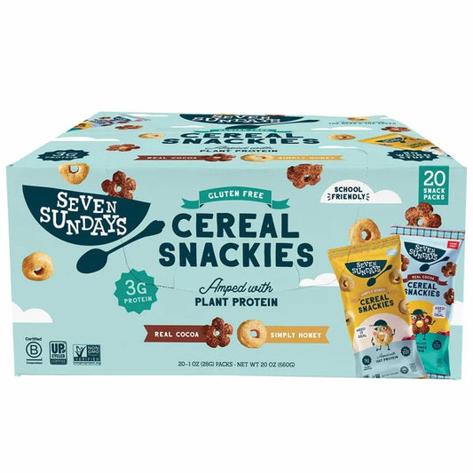 Snacks de cereales Seven Sundays, 1 oz, 20 unidades