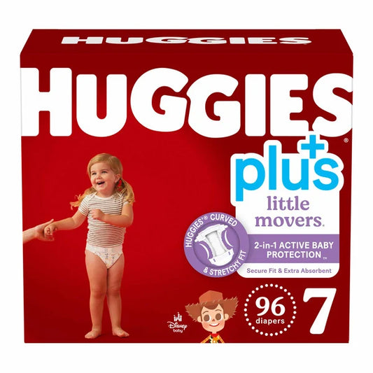 Pañales Huggies Plus, talla 7, 96 unidades