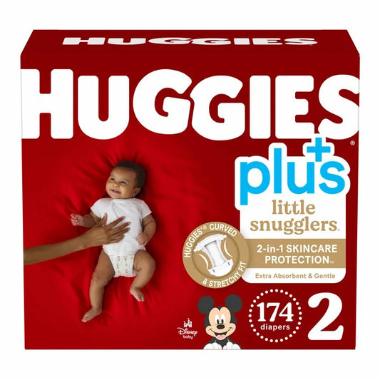 Pañales Huggies Little Snugglers Plus, talla 2, 174 unidades