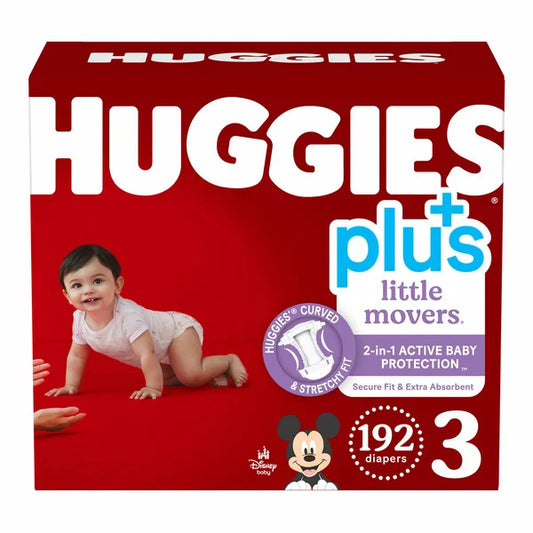 Pañales Huggies Plus, talla 3, 192 unidades