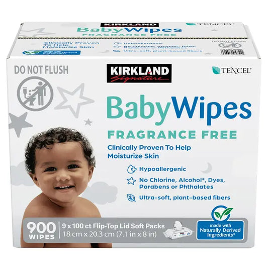 Kirkland Signature Baby Wipes Fragrance Free, 900-count