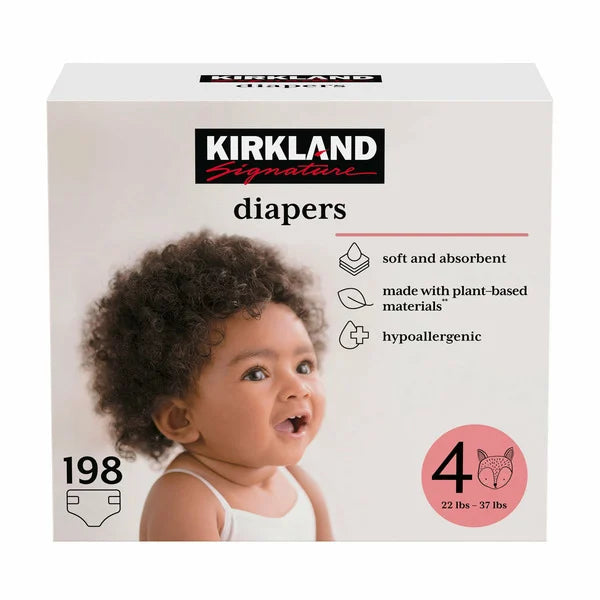 Kirkland Signature Diapers, Size 4, 198 Count