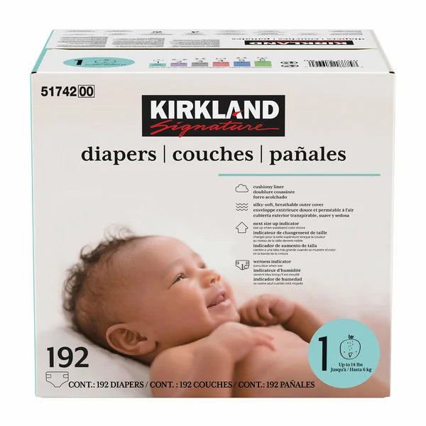 Kirkland Signature Diapers, Size 1, 192-count