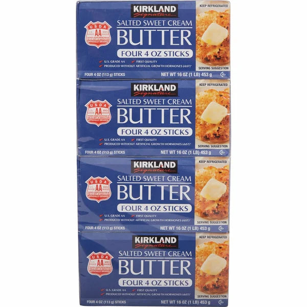 Kirkland Signature Salted Sweet Cream Butter, 16 oz, 4-cou