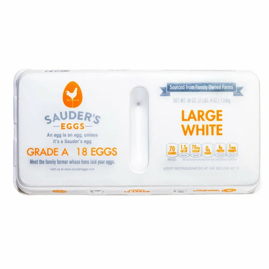 Dutch Farms White Eggs, 18-count