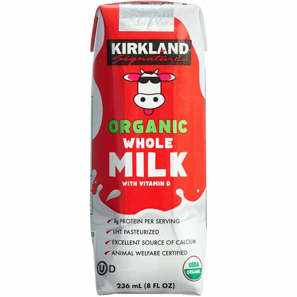 Kirkland Signature Organic Whole Milk, 8 fl oz, 18-count