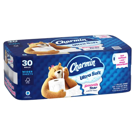 Papel higiénico ultra suave Charmin, 2 capas, 213 hojas, 30 rollos