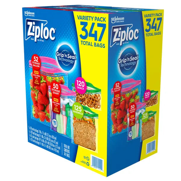 Ziploc Zipper Bag, Variety Pack, 347-count