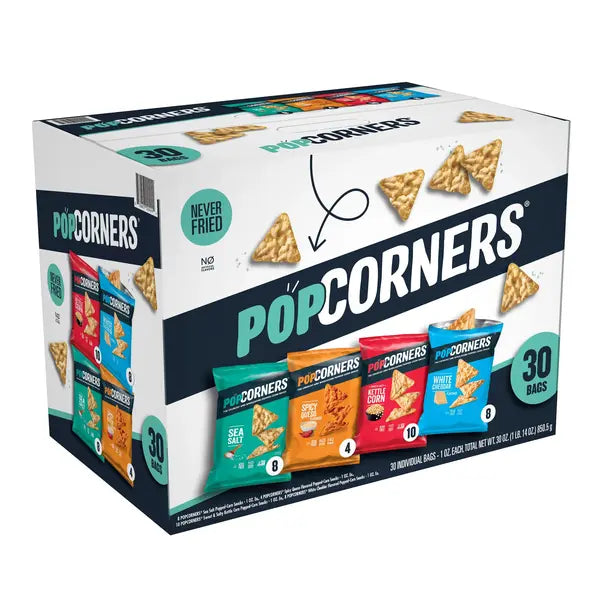 Paquete variado de bocadillos de maíz inflado PopCorners, 1 oz, 30 unidades