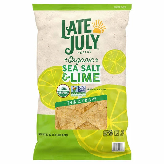 Late July Organic Salt & Lime Tortilla Chips, 22 oz