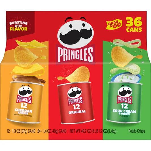 Patatas fritas Pringles Grab &amp; Go, variedad, 36 unidades