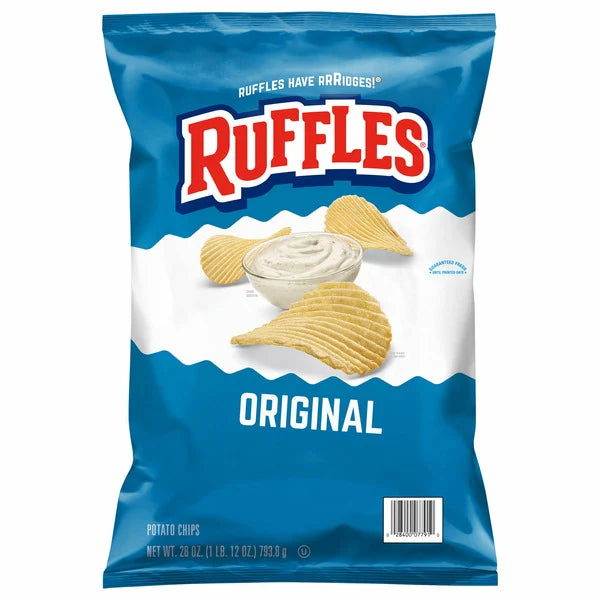 Patatas fritas Ruffles, originales, 28 oz