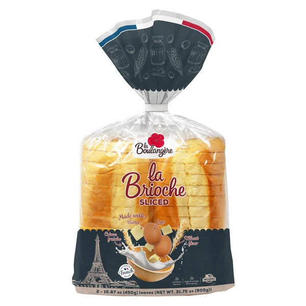 La Boulangere French Brioche Sliced Bread, 15.87 oz, 2-count