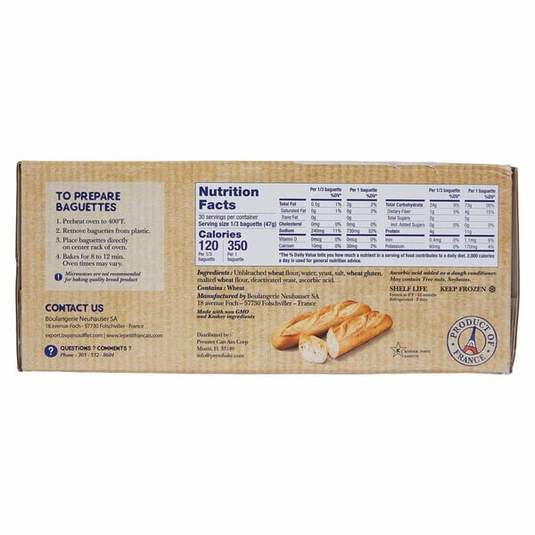 Le Petit Francais Baguettes From France, Original, 49 oz, 5-count