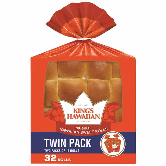 King's Hawaiian, Hawaiian Sweet Rolls, 2 Pack, 16-count