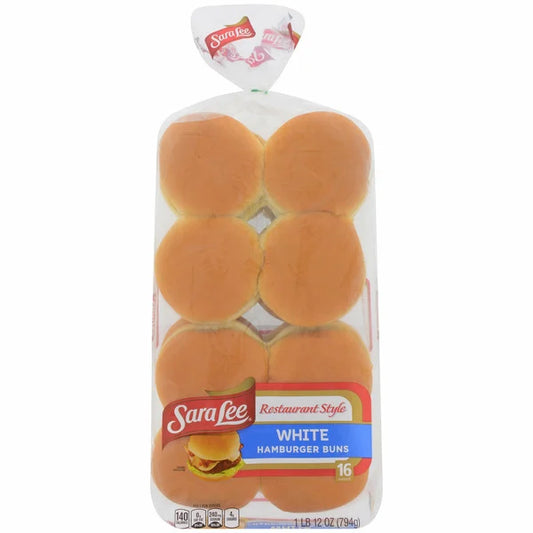 Sara Lee White Hamburger Buns, 16 count