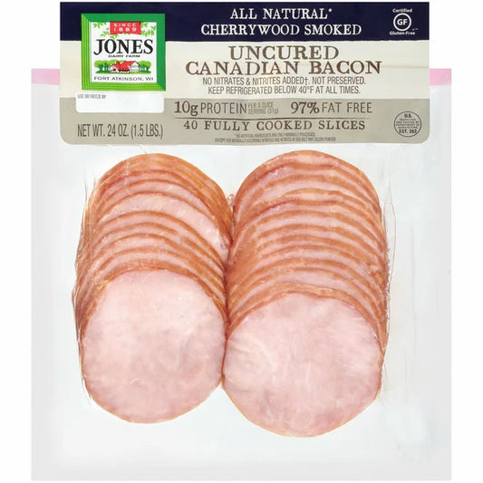 Jones Dairy Farm, Uncured Canadian Bacon, 40 count