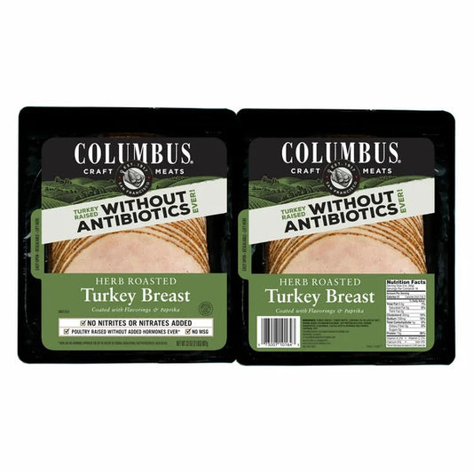 Columbus Herb Roasted Turkey Breast, Sliced, 1 lb, 2 count