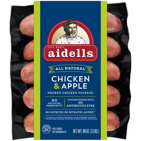 Aidells Smoked Chicken Sausage, Chicken & Apple, 48 oz