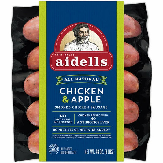 Salchicha de pollo ahumada Aidells, pollo y manzana, 48 oz