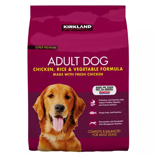 Alimento para perros Kirkland Signature Adult Formula con pollo, arroz y verduras, 40 lb