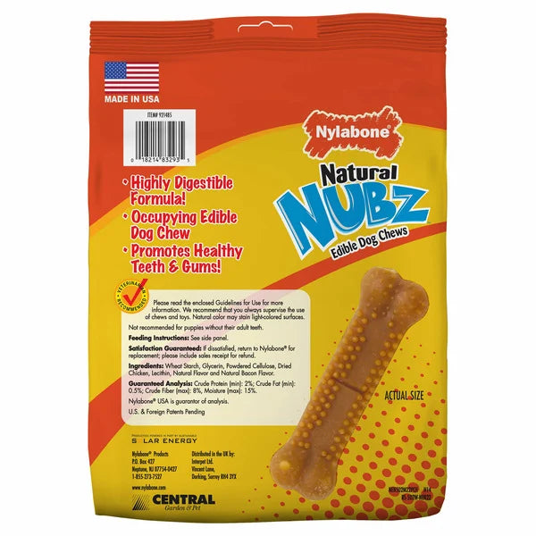 Masticables comestibles para perros Nylabone Nubz, 2,65 libras