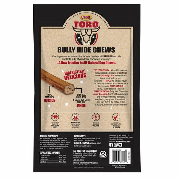 Toro Bully Hide Chews, 12-count