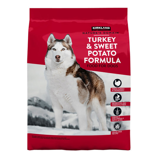 Alimento para perros con harina de pavo y batata Nature's Domain de Kirkland Signature, 35 lb