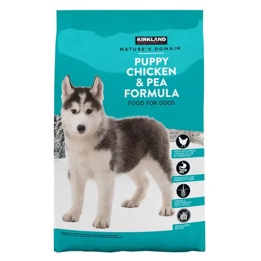 Alimento para perros Kirkland Signature Nature's Domain Puppy Formula con pollo y guisantes, 20 lb.