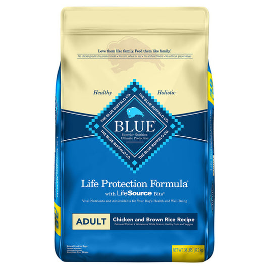 Alimento para perros Blue Buffalo Life Protection Formula con receta de pollo y arroz integral, 38 lb