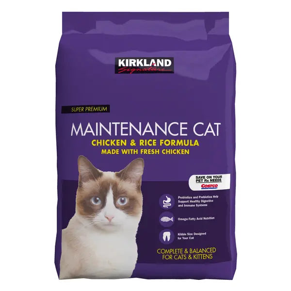 Alimento para gatos Kirkland Signature con pollo y arroz, 25 libras