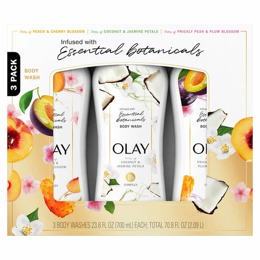 Gel de baño Olay Essential Botanicals, 23,6 fl oz, paquete de 3