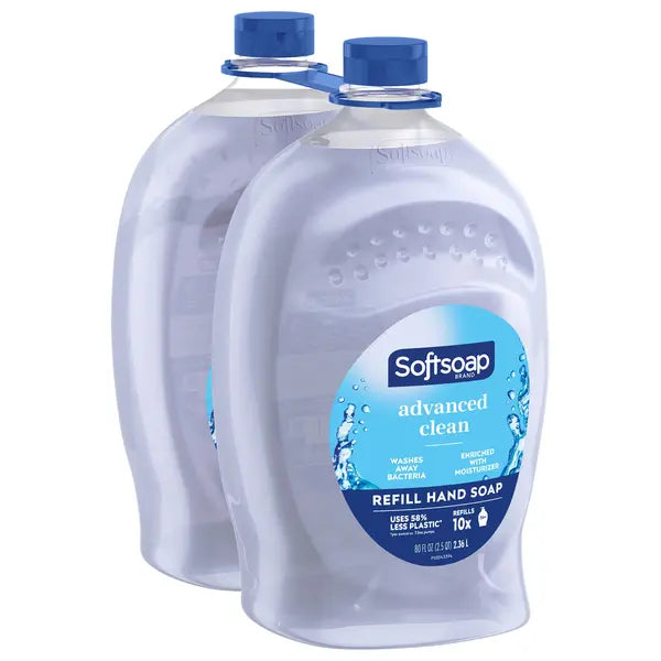 Recambio de jabón líquido para manos Softsoap Advanced Clean, 80 oz, paquete de 2