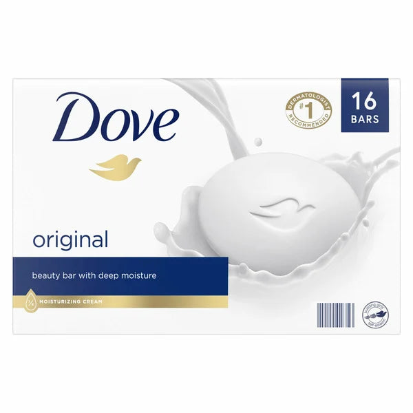 Dove Moisturizing Beauty Bar Soap Original, 3.75 oz, 16-count