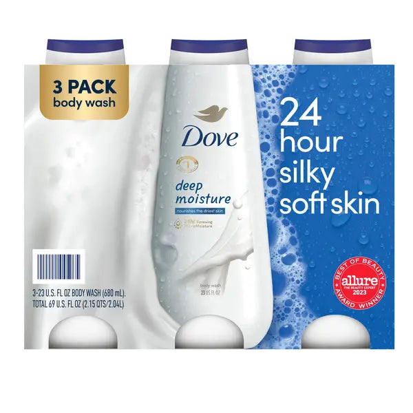 Gel de baño Dove Deep Moisture, 23 oz, paquete de 3