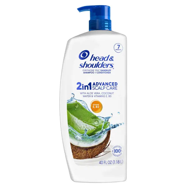 Champú y acondicionador anticaspa 2 en 1 de Head &amp; Shoulders, cuidado avanzado del cuero cabelludo, 40 fl oz