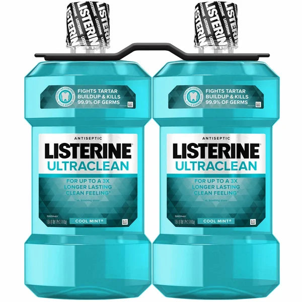 Enjuague bucal Listerine UltraClean Coolmint, 1,5 litros, 2 unidades