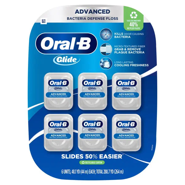 Hilo dental de protección múltiple Oral-B Glide Advanced, paquete de 6