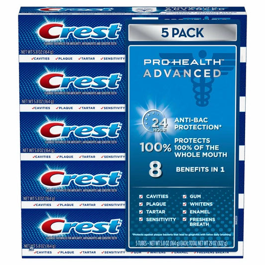 Crest Pro Health Advanced Toothpaste, 5.9 oz, 5-pack