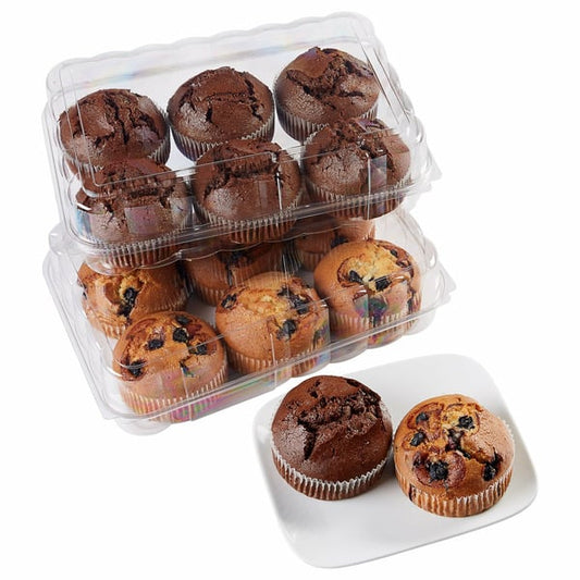 Muffins Kirkland Signature: 6 de arándanos y 6 de chocolate doble