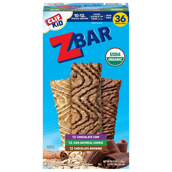 Clif Kid Organic ZBar, Variety Pack, 1.27 oz, 36-count