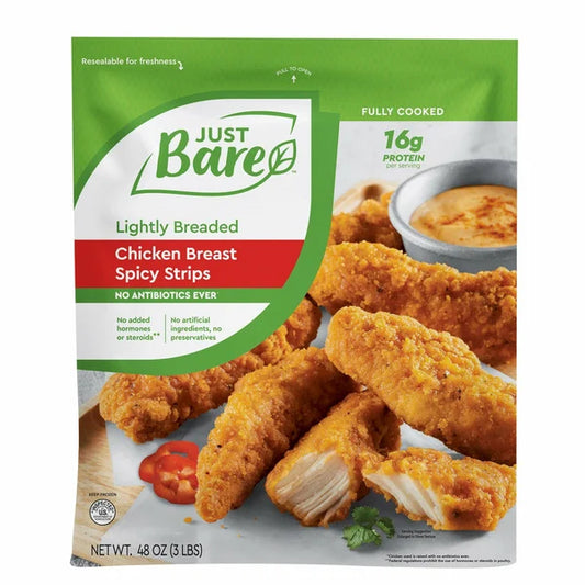 Just Bare Chicken Lightly Breaded Strips, 3 lbs