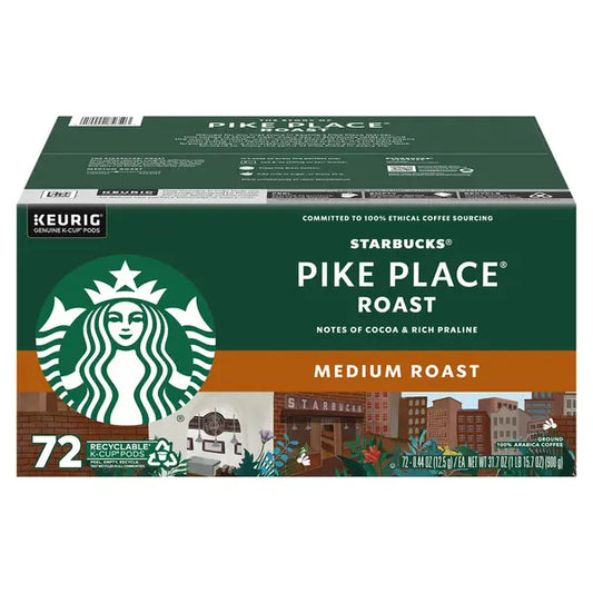 Starbucks Pike Place Medium Roast Single Cup Coffee K-Cup Pod, 72-count