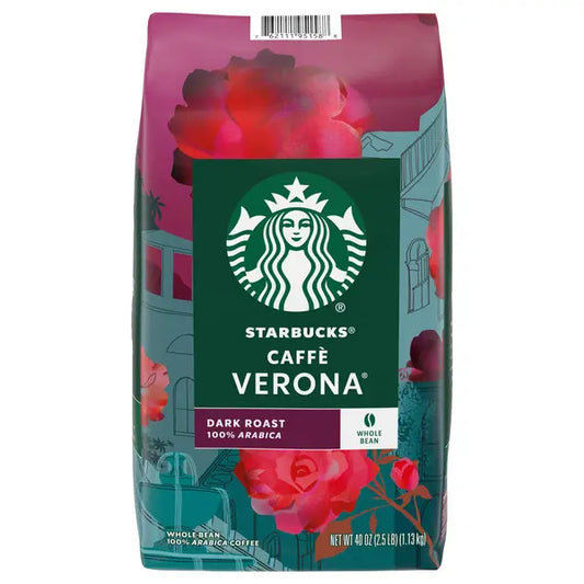 Starbucks Caffe Verona Whole Bean Coffee, Dark Roast, 2.5 lbs