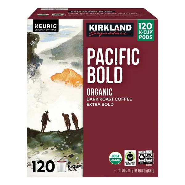 Kirkland Signature Coffee Organic Pacific Bold K-Cup Pod, 120-count