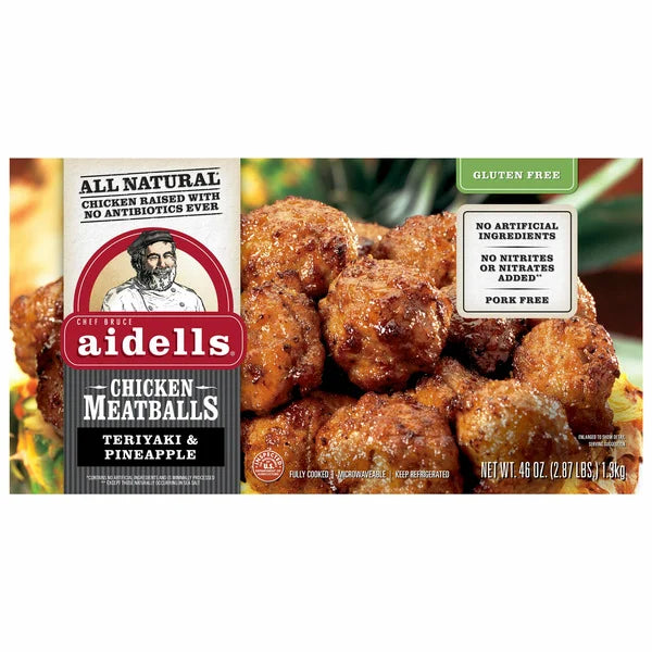 Aidell's Teriyaki & Pineapple Chicken Meatballs, 46 oz